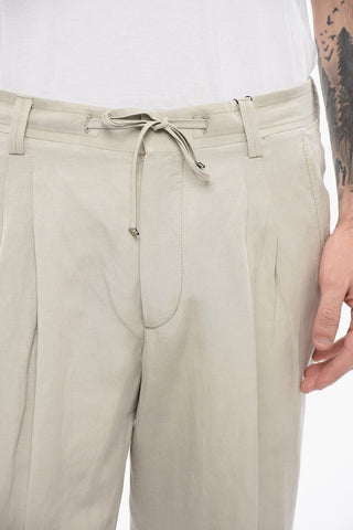 ID 4-Pocketed Linen Blend Pants with Belt Loops