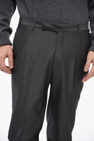 TREND Silk-blended Pinstriped Pants
