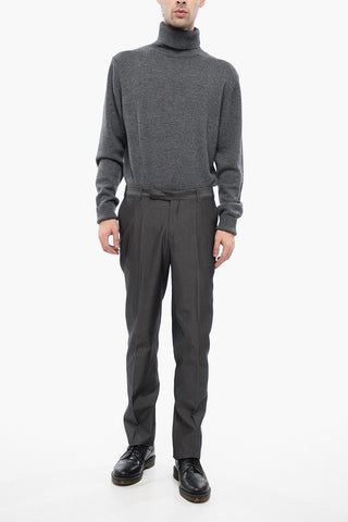 TREND Silk-blended Pinstriped Pants