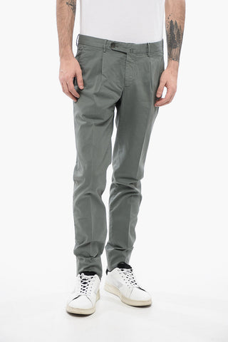 ID Stretch Cotton Chinos Pants with Belt Loops
