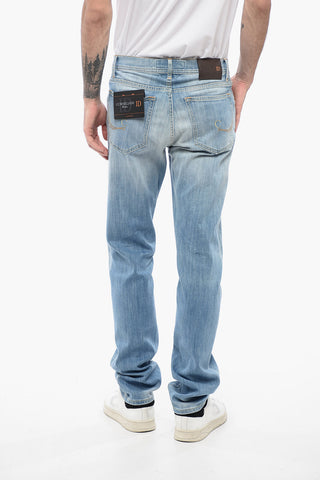 ID LUXURY DENIM Light-washed Denims with Contrasting 