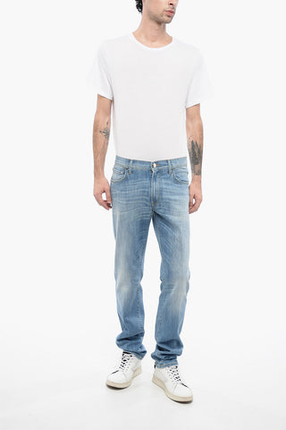 ID LUXURY DENIM Light-washed Denims with Contrasting 