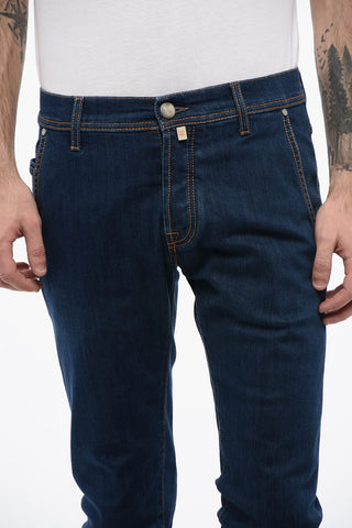 ID LUXURY DENIM Dark-washed Denims with Contrasting Embroidery