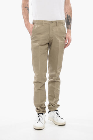 ID Linen and Cotton Chinos Pants with Martingales