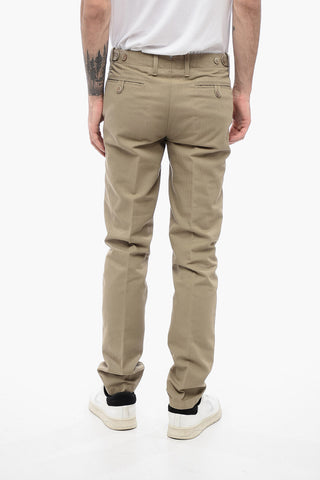 ID Linen and Cotton Chinos Pants with Martingales