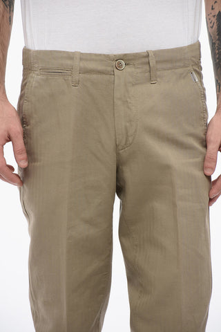 ID Linen and Cotton Chinos Pants with Martingales