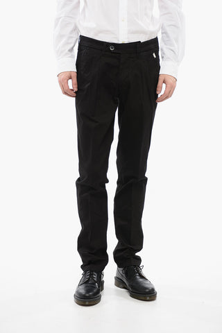 ID Stretch Cotton Chinos Pants with Flap Back Pockets