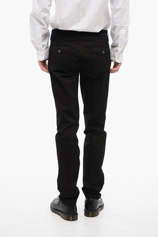 ID Stretch Cotton Chinos Pants with Flap Back Pockets