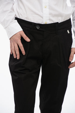 ID Stretch Cotton Chinos Pants with Flap Back Pockets