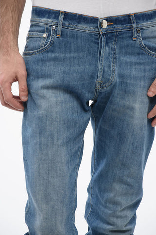 ID LUXURY DENIM Light-washed Denims with Contrasting 