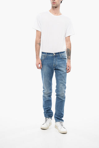ID LUXURY DENIM Light-washed Denims with Contrasting 