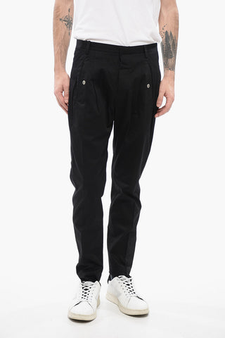 TREND Cotton Single Pleat Pants with Hidden Closure