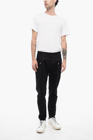 TREND Cotton Single Pleat Pants with Hidden Closure