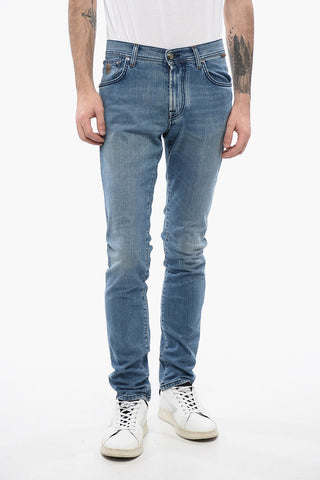 ID Stretch Denim Jeans with Visible Stitching 16cm