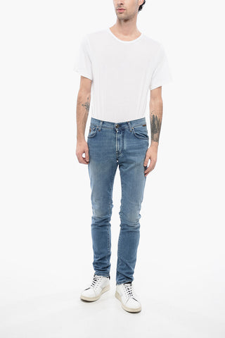 ID Stretch Denim Jeans with Visible Stitching 16cm