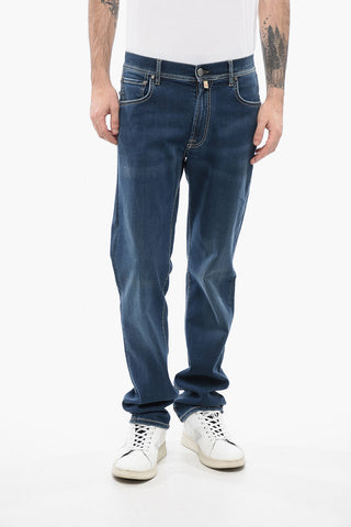 ID LUXURY DENIM Jeans Lavaggio Scuro con Ricamo a Contrasto