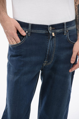 ID LUXURY DENIM Jeans Lavaggio Scuro con Ricamo a Contrasto