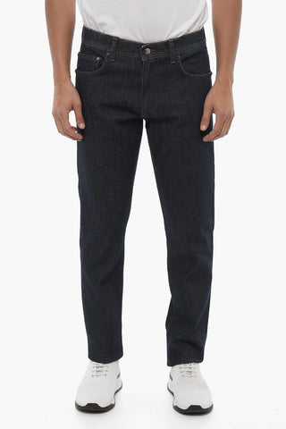 ID Stretch Denim Jeans with Visible Stitching 18cm