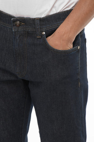 ID Stretch Denim Jeans with Visible Stitching 18cm