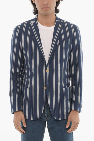 CC COLLECTION Giacca 2 Bottoni RIGHT in Cotone Stretch a Righe