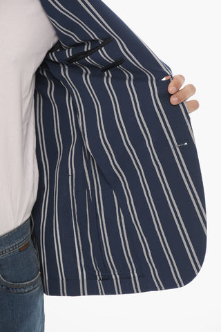 CC COLLECTION Giacca 2 Bottoni RIGHT in Cotone Stretch a Righe
