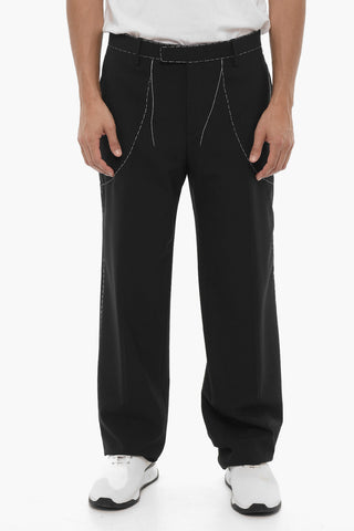 Pantaloni in Misto Lana TAILORING con Cuciture a Vista