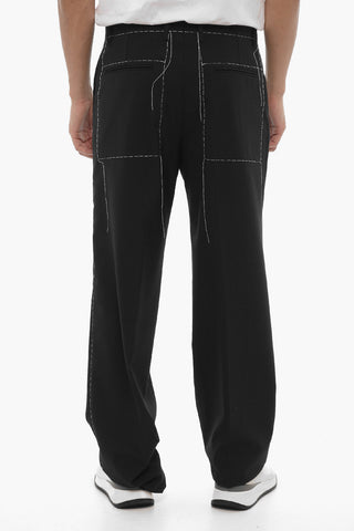 Pantaloni in Misto Lana TAILORING con Cuciture a Vista