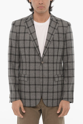 CC COLLECTION 2-Knopf-Sakko aus Schurwolle Windowpane-Karo