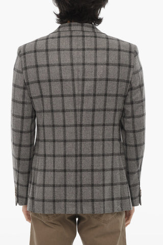 CC COLLECTION 2-Knopf-Sakko aus Schurwolle Windowpane-Karo