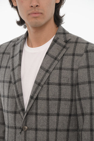 CC COLLECTION 2-Knopf-Sakko aus Schurwolle Windowpane-Karo