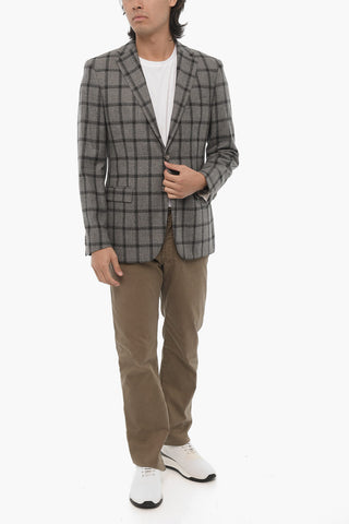 CC COLLECTION 2-Knopf-Sakko aus Schurwolle Windowpane-Karo