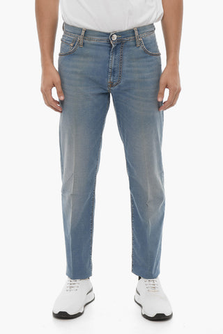 ID Light-washed Embroidered Denims
