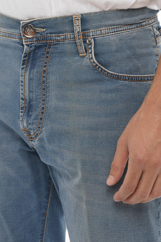 ID Light-washed Embroidered Denims