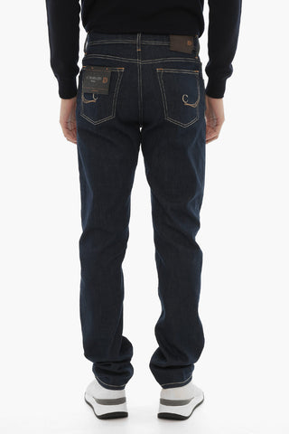 ID LUXURY DENIM Dark-washed Denims with Contrasting Embroidery