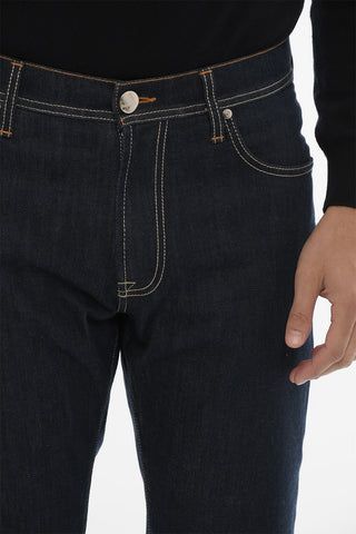 ID LUXURY DENIM Dark-washed Denims with Contrasting Embroidery