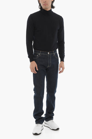 ID LUXURY DENIM Dark-washed Denims with Contrasting Embroidery
