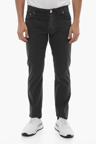 ID 5-Pocketed Stretch Cotton Pants with Belt Loops
