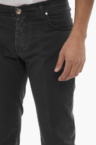 ID 5-Pocketed Stretch Cotton Pants with Belt Loops