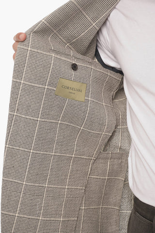 Giacca 3 Bottoni CIRCLE a Quadri Windowpane Uno Spacco Revers Classico