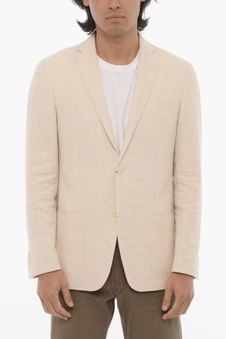 CC COLLECTION Linen Blend RIGHT 2-Button Blazer