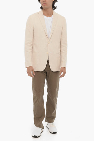 CC COLLECTION Linen Blend RIGHT 2-Button Blazer