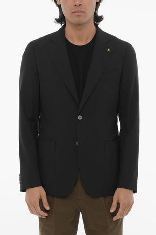 CC COLLECTION Side Vents Notch Lapel 2-Button Blazer