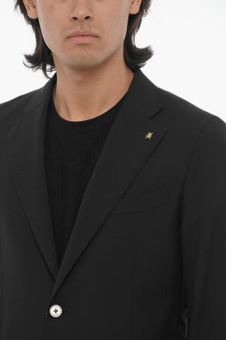 CC COLLECTION Side Vents Notch Lapel 2-Button Blazer