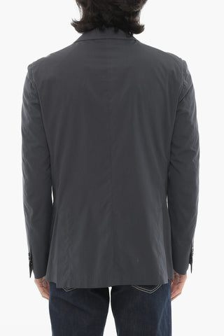 Unlined Cotton and Silk 2-Buttons Blazer