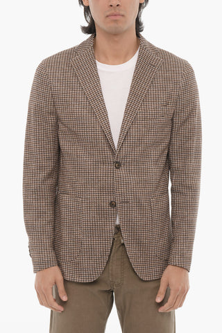 CC COLLECTION Semi-lined Suit with Houndstooth Pattern