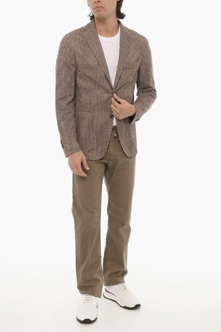 CC COLLECTION Semi-lined Suit with Houndstooth Pattern