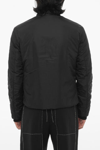 LIGHTWEIGHT PUFFER TRACK JKT BLACK WHITE