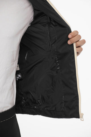 LIGHTWEIGHT PUFFER TRACK JKT BLACK WHITE