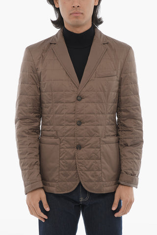 ID Quilted Bomber Jacket with Notch Lapel