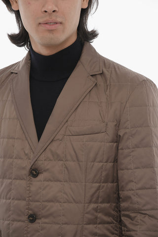 ID Quilted Bomber Jacket with Notch Lapel